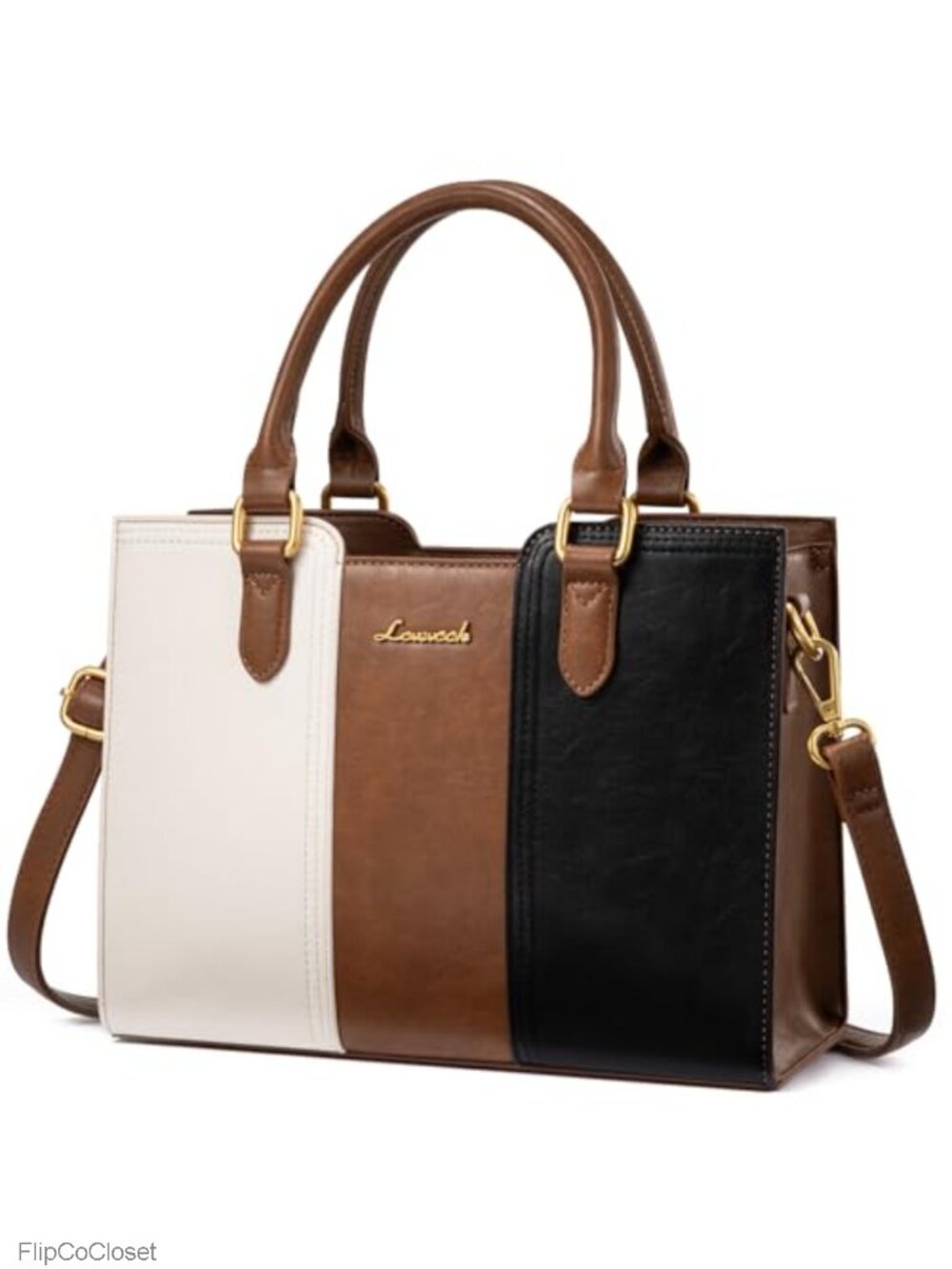 Vintage Faux Leather Satchel Crossbody Bag